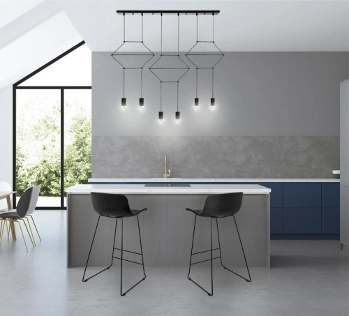 MOOSEE lampa wisząca FLUSSO LINE 6 czarna
