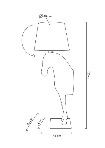 MOOSEE lampa podłogowa KOŃ HORSE STAND S czarna - włókno szklane