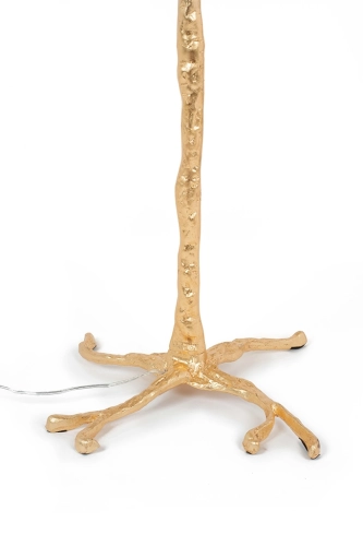 MOOSEE lampa podłogowa TIFFANY 175 biała mosiądz / naturalne pióra