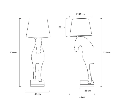 MOOSEE lampa podłogowa KOŃ HORSE STAND S biała - włókno szklane