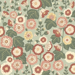 Tapeta dekoracyjna Boras Tapeter Flowers Happy Hollyhocks 9172