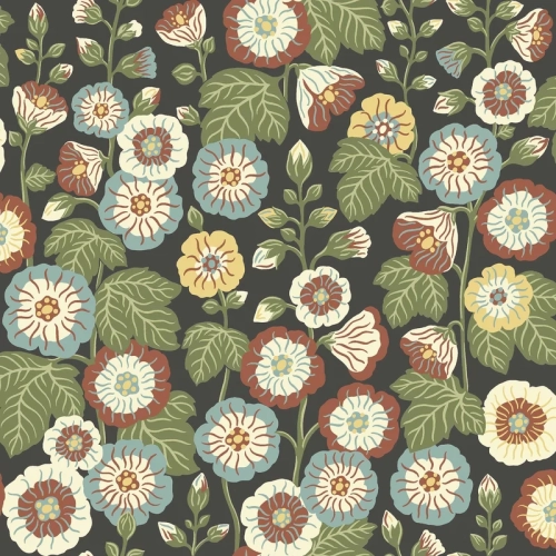 Tapeta dekoracyjna Boras Tapeter Flowers Happy Hollyhocks 9173
